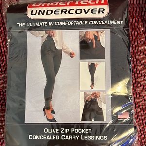 Undertech Undercover concealed carry leggings in olive with side zipper pockets